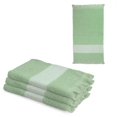 Toalha Lavabinho com Franja na Faixa - Verde Claro personalizado