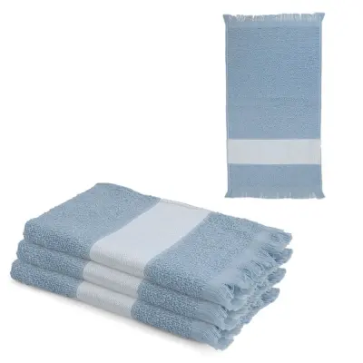 Toalha Lavabinho com Franja na Faixa - Azul Bebê personalizado