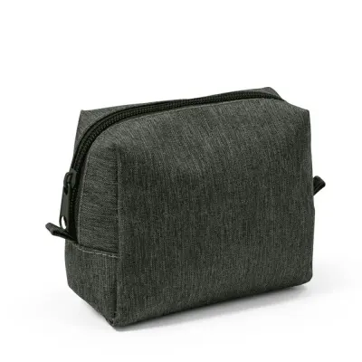 Necessaire de Poliéster na Cor Grafite - 13X11X6,5cm personalizado