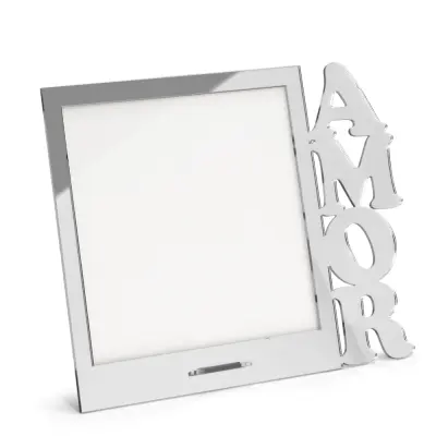 Porta-retrato de Acrílico Prata Amor - 15x19cm personalizado