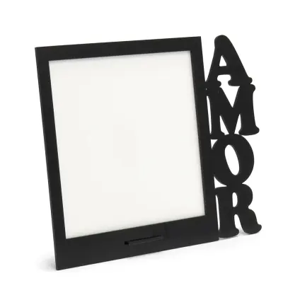 Porta-retrato de Acrílico Preto Amor - 15x19cm personalizado