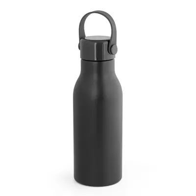 Squeeze de Aluminio Matte Preto com Tampa Alça Plástica - 700ml personalizado