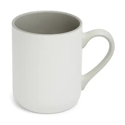 Caneca Imperial Cerâmica Branca alça e Interior Colorido Cinza - 325ml personalizado