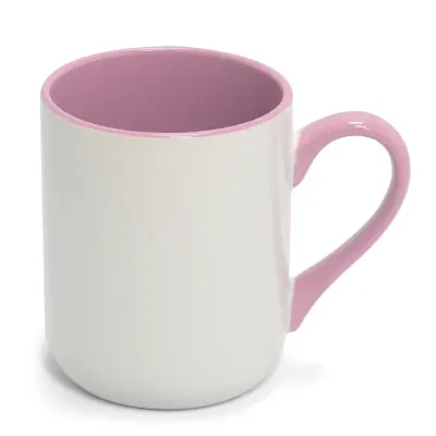 Caneca Imperial Cerâmica Branca com Alça e Interior Colorido Lilás - 325ml personalizado