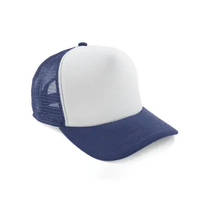 Boné de Tela com a Frente Branca - Azul Marinho personalizado
