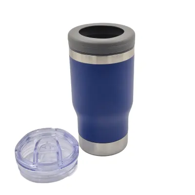 Copo Térmico Aço Inox 6 em 1 Azul Royal Fosco - 400ml personalizado