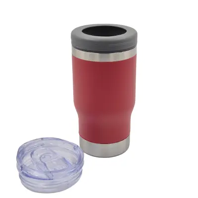 Copo Térmico Aço Inox 6 em 1 Vermelho Fosco - 400ml personalizado