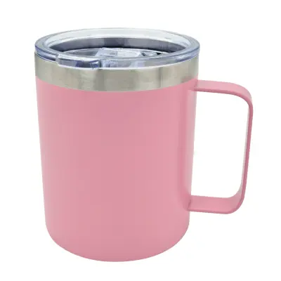 Caneca Térmica Aço Inox com Tampa Acrílica Rosa Bebê Fosco - 360ml personalizado