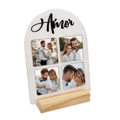 Porta Retrato Janela Acrílico - Amor personalizado