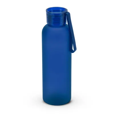 Garrafa de Plástico Jateada Azul com Tampa Sport de Acrílico - 600ml personalizado