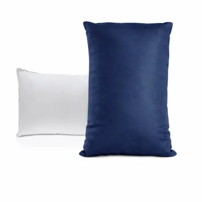 Almofada com Enchimento 20x30cm - Branca / Azul Marinho personalizado