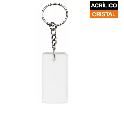 Chaveiro Acrílico Cristal 5mm - Retangular Pequeno 2,5x5cm personalizado