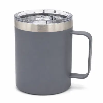 Caneca Térmica Aço Inox com Tampa Acrílica Cinza Fosco - 360ml personalizado