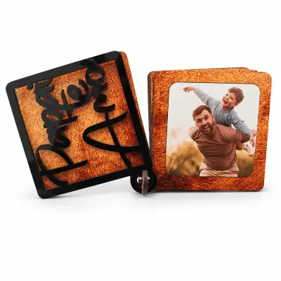Porta Retrato Álbum (PAI TE AMO) em Mdf com Acrílico - 6 fotos personalizado