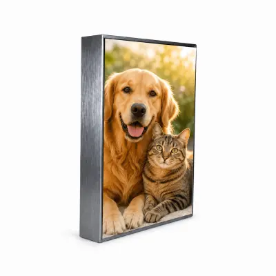 Porta-retrato de Alumínio Dupla Face Prata - 15x20cm personalizado