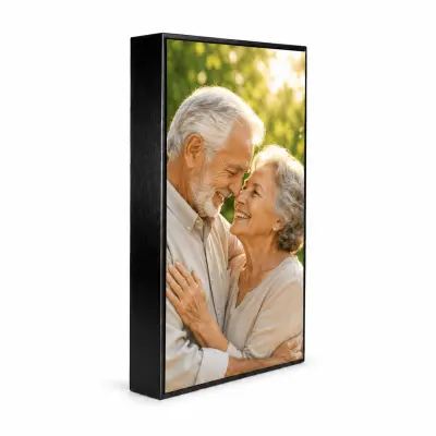 Porta-retrato de Alumínio Dupla Face Preto - 15x25cm personalizado