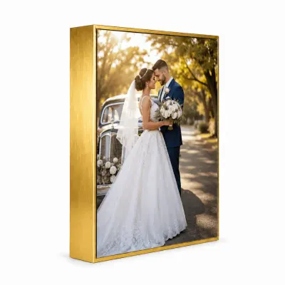 Porta-retrato de Alumínio Dupla Face Dourado - 20x25cm personalizado