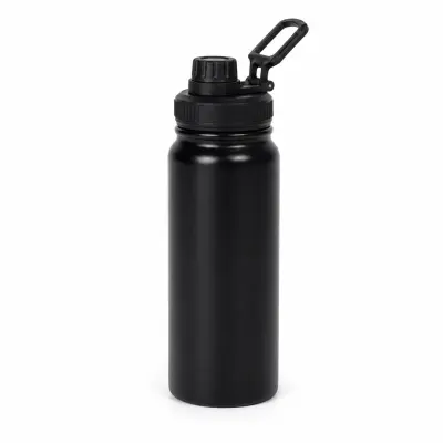 Garrafa Térmica Tampa Cantil Preta Fosco - 600ml personalizado