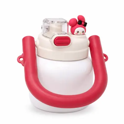 Garrafa Térmica Infantil Baby Pop Branca com Tampa Branca e Pink - 700ml personalizado