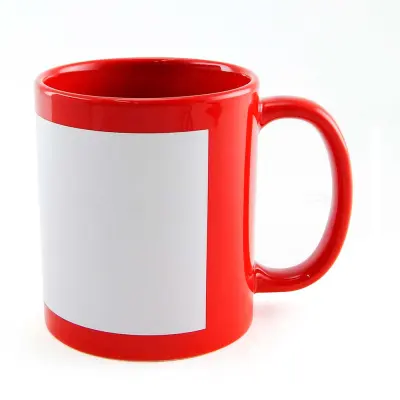 Caneca Vermelha com Faixa Branca - 325ml personalizado