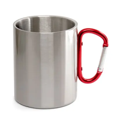 Caneca de Aço Inox com Alça Mosquetão - 300ml personalizado