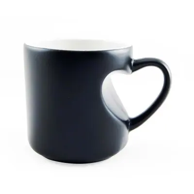 Caneca Mágica Preta com Alça de Coração - 325ml personalizado
