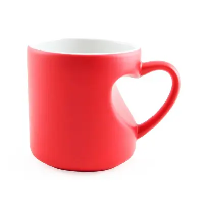 Caneca Mágica Vermelha com Alça de Coração - 325ml personalizado