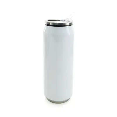 Lata Térmica em Aço Inox Branco com Parede Dupla - 400ml personalizado