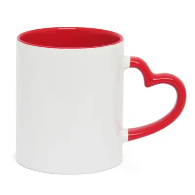 Caneca Love Branca com Alça e Interior Vermelho - 325ml personalizado