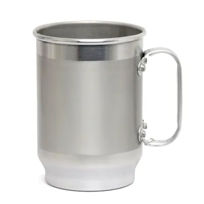 Caneca de Alumínio Brilho com Faixa Fosca ou Adesivo - 600ml personalizado
