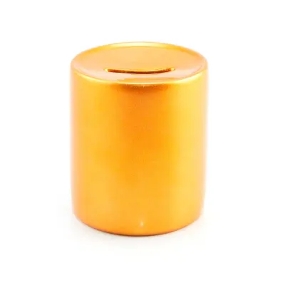 Cofrinho de Cerâmica Resinado Dourado personalizado