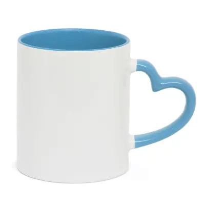 Caneca Love Branca com Alça e Interior Azul Claro - 325ml personalizado
