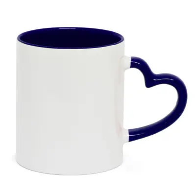 Caneca Love Branca com Alça e Interior Azul Escuro - 325ml personalizado