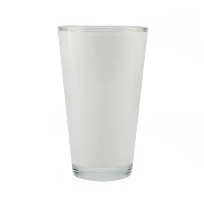 Copo Cônico de Vidro Cristal Grande com Faixa Branca - 450ml personalizado