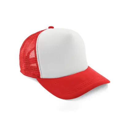 Boné de Tela com a Frente Branca - Vermelha personalizado