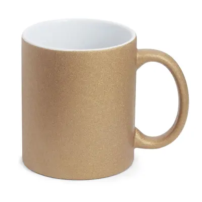 Caneca de Cerâmica Glitter Bronze Importada personalizado