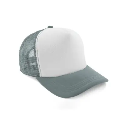 Boné de Tela com a Frente Branca - Cinza personalizado