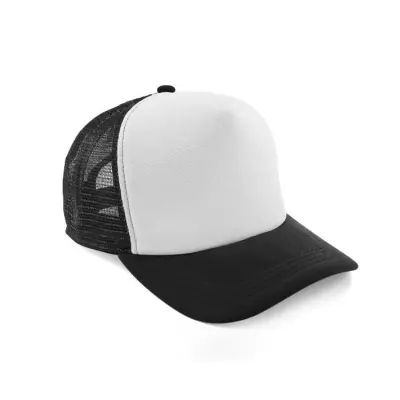 Boné de Tela com a Frente Branca - Preto personalizado