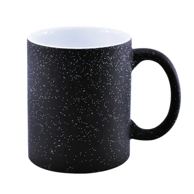 Caneca Mágica em Cerâmica - Preta Glitter Colorido (Muda de Cor) personalizado