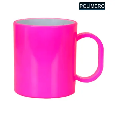 Caneca de Plástico Neon Rosa personalizado