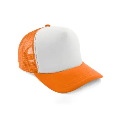 Boné de Tela com a Frente Branca - Laranja personalizado