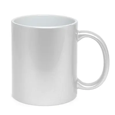 Caneca Metalizada Importada Branco Pérola - 325ml personalizado