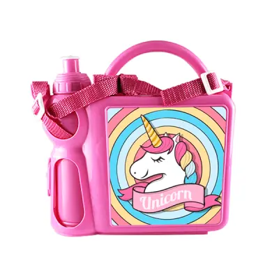 Lancheira Infantil de Plástico - Rosa personalizado