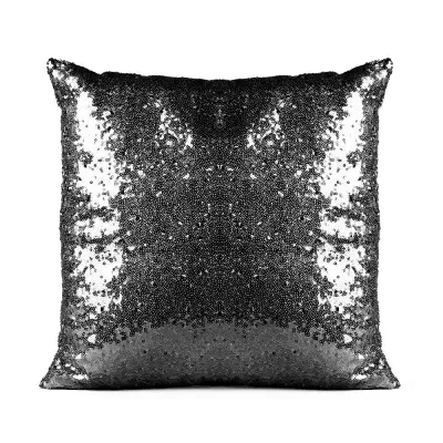 Capa de Almofada de Lantejoulas Dupla Face Preta e Branca - 40x40cm personalizado