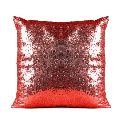 Capa de Almofada de Lantejoula Vermelha e Branca - 40x40cm personalizado