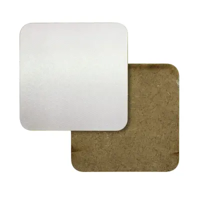 Porta Copos de MDF com Tecido Brilho de 6mm Quadrado - 9X9cm personalizado