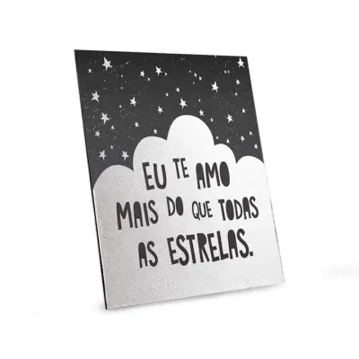 Placa de MDF com Tecido Brilho de 6mm - 14x19CM personalizado