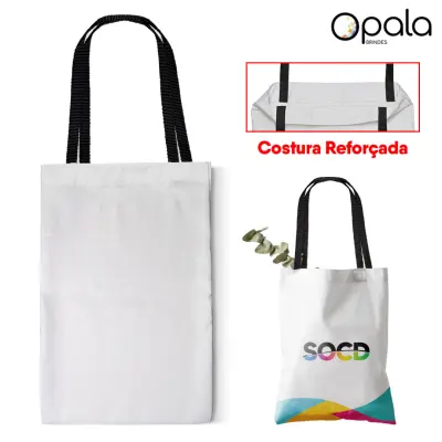 Sacola Ecobag em Poliester 20x30 com alça Preto personalizado