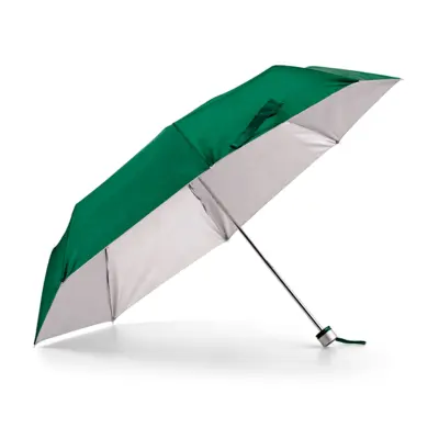 Guarda-Chuva Dobrável em 3 Seções com interior Prateado na cor Verde - Tamanho 96cm personalizado