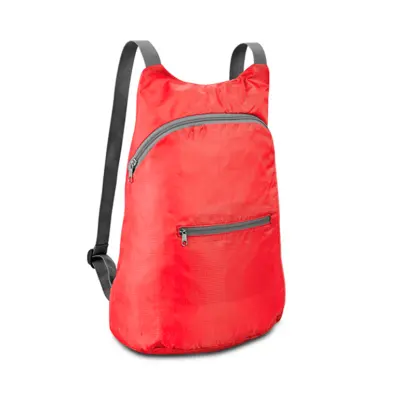Mochila Tipo Nylon Dobrável com Bolso Frontal Vermelha – 29,5x41,5x11cm personalizado
